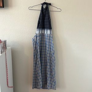 UO COLORBLOCK HALTER MIDI DRESS